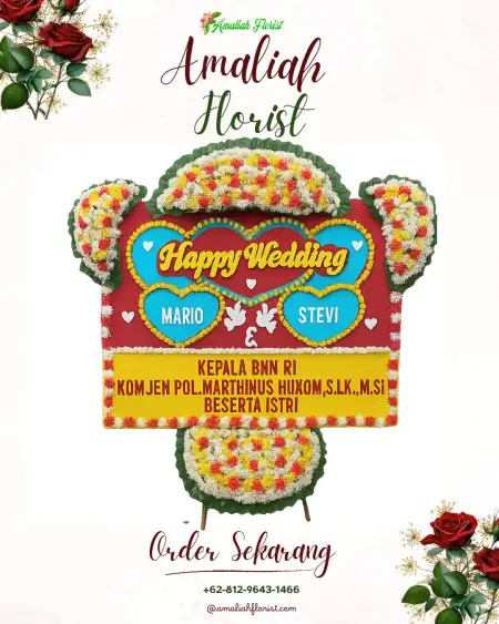 Papan Bunga Pernikahan Blulukan